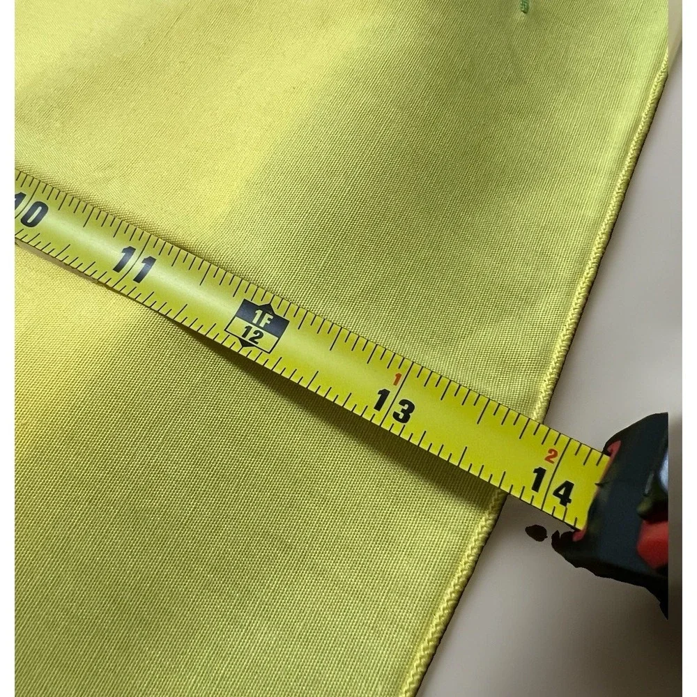 Vintage 70s MCM Yellow Embroidered Floral Cotton Placemat/Napkin Set For 4